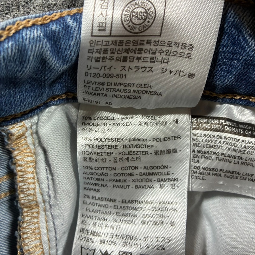 Levis 721 High Rise Skinny Jeans Womens Size 25 Blue Denim Raw Hem Casual - Picture 6 of 13